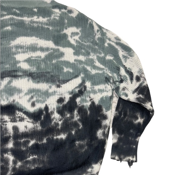 Young Fabulous & Broke Sweater Cameron Oversized Distressed Tie Dye Blue Tunic - Picture 13 of 16